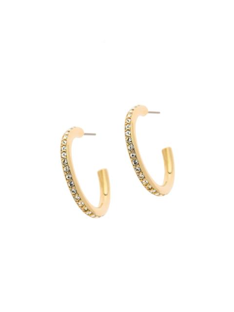 MELISSA ODABASH GOLD CRYSTAL HOOP EARRINGS