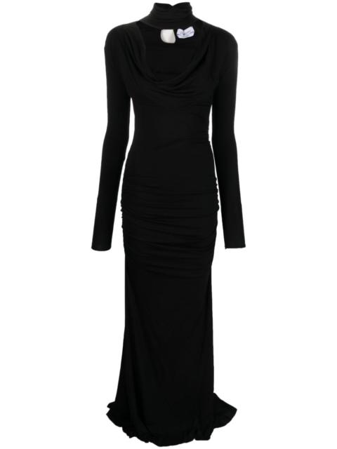 Blumarine cowl-neck jersey gown