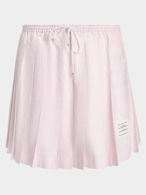 Thom Browne 4-Bar Cotton Drawstring Miniskirt