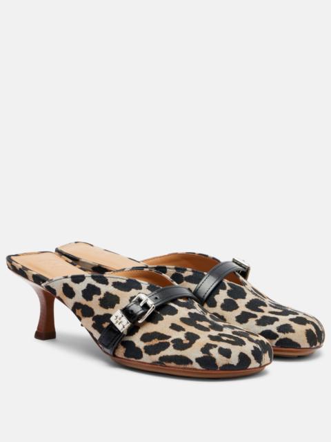 GANNI Sue printed denim mules