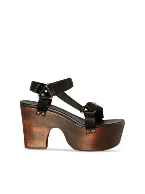 Crush logo-plaque wedge sandals