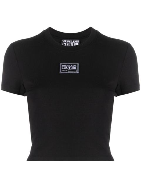 VERSACE JEANS COUTURE logo-patch cotton crop top