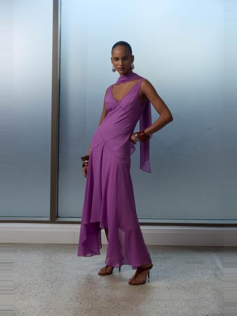 De La Vali MISTICA MIDI DRESS IN MAGENTA GEORGETTE