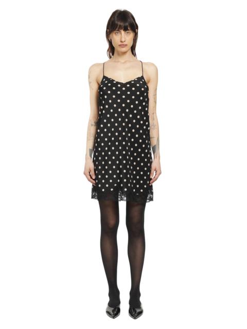 SAINT LAURENT Polkadot Slip Dress In Silk