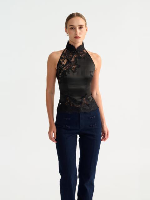 SAU LEE ELVA SATIN TOP