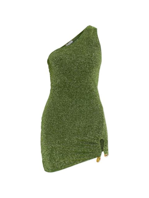 Oséree one-shoulder slit mini dress