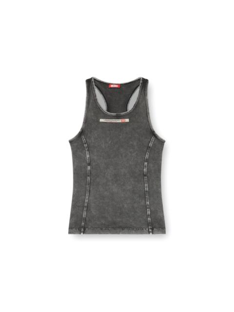 Diesel COTTON TANK TOP WITH TREATED EFFECT