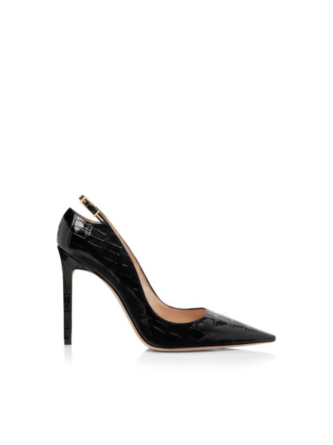 STAMPED CROCODILE LEATHER ANGELINA PUMP