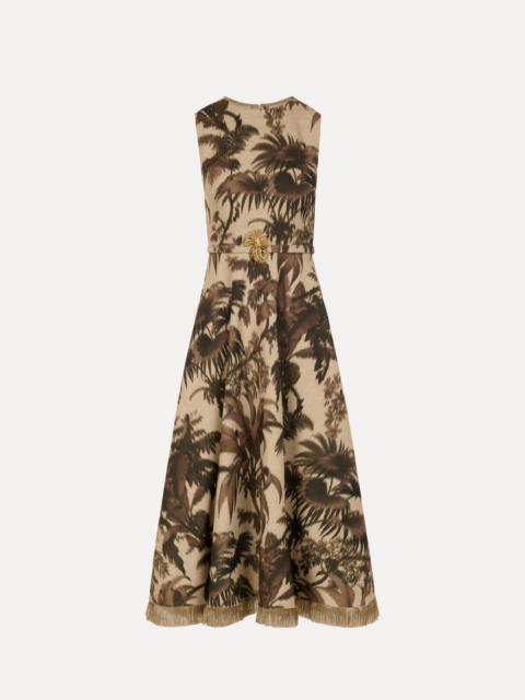 Oscar de la Renta CHINÉ PALM LEAVES DRESS