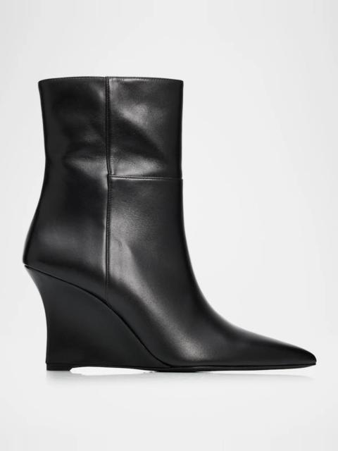Stuart Weitzman 85mm Vinnie Leather Wedge Booties