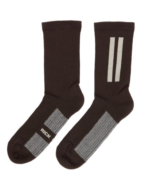 Rick Owens Brown Glitter Socks
