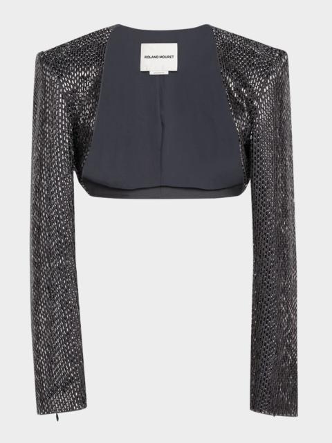 ROLAND MOURET Diamante Crepe Bolero Jacket