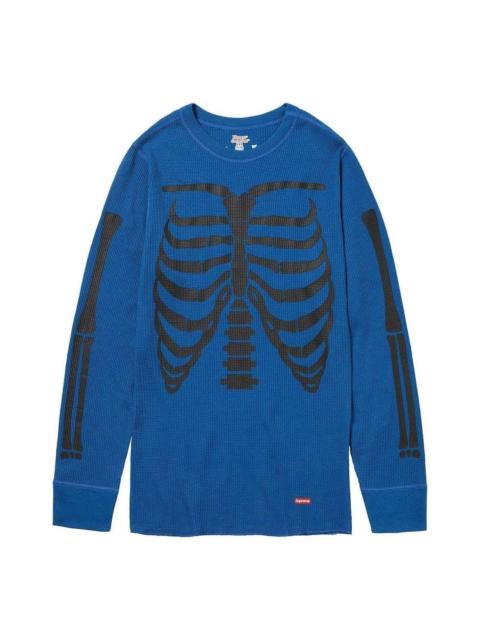 Supreme Supreme x HANES FW23 Week9 Bones Thermal Crew Long Sleeve Shirt 'Blue' SUP-FW23-154