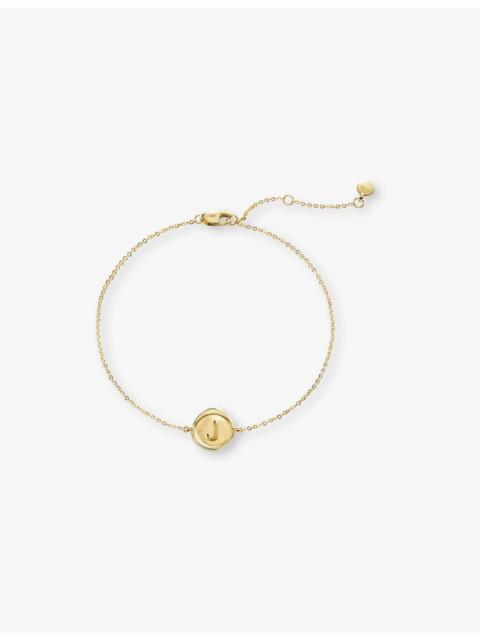 MONICA VINADER Mini Initial J Stamp 14ct Yellow-Gold Bracelet
