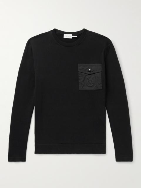 Moncler Logo-Appliquéd Twill-Trimmed Cotton Sweater