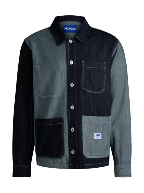 HUGO RELAXED-FIT OVERSHIRT IN MIXED DENIMS