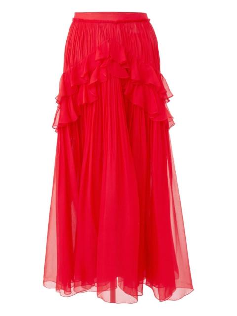 CAROLINA HERRERA ruffle-detailed midi skirt