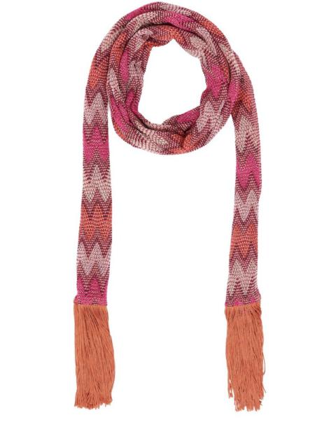 Viscose blend lurex fringed scarf