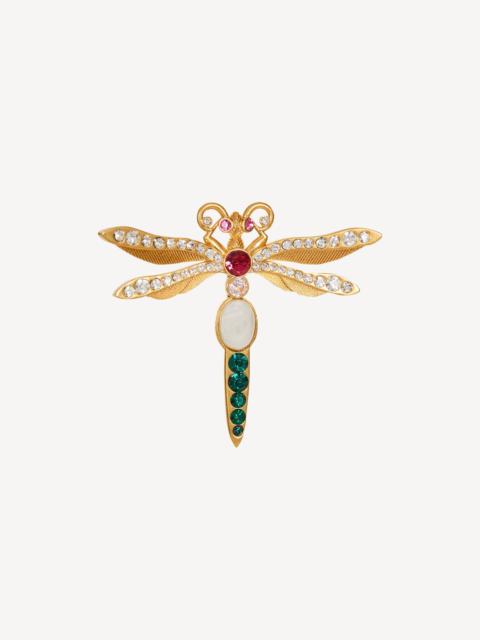 Balmain Brass and crystal Insect brooch