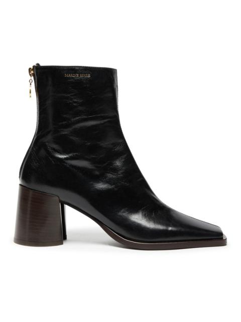 Vegetable tanned increspato leather ankle boots