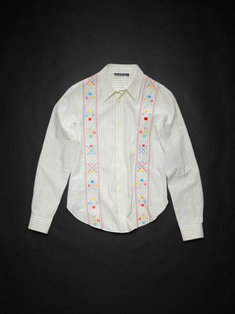 Acne Studios Embroidered button-up shirt - White/green
