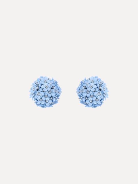 Oscar de la Renta FLOWER POMPOM SMALL EARRINGS