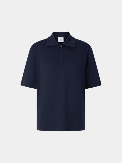 BOGNER Maureen virgin wool polo shirt in Navy blue