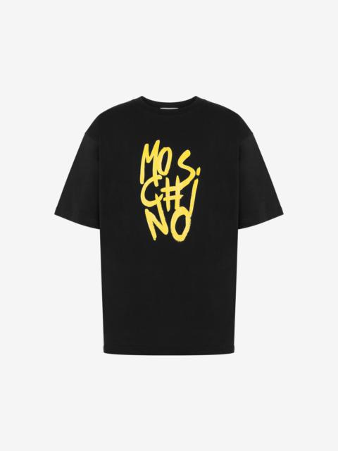 Moschino SCRIBBLE LOGO ORGANIC JERSEY T-SHIRT