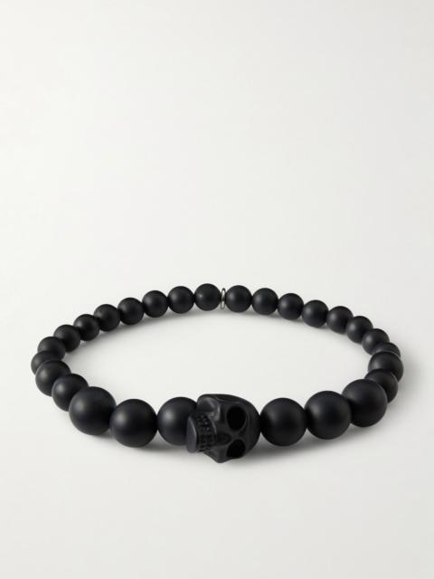 Alexander McQueen Skull Beaded Bracelet Black