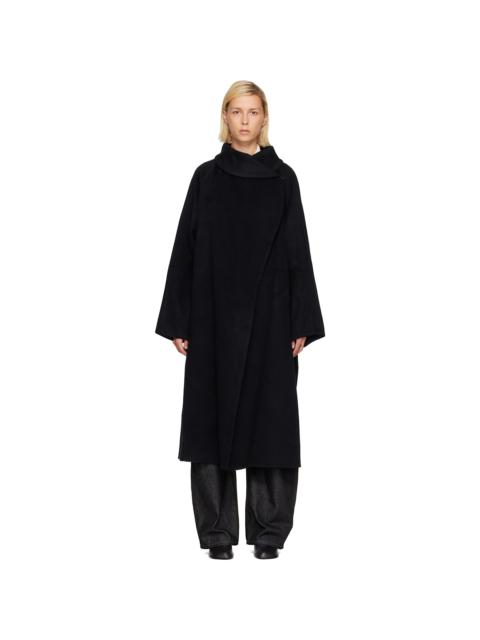 LE17SEPTEMBRE Black Stand Neck Handmade Long Coat