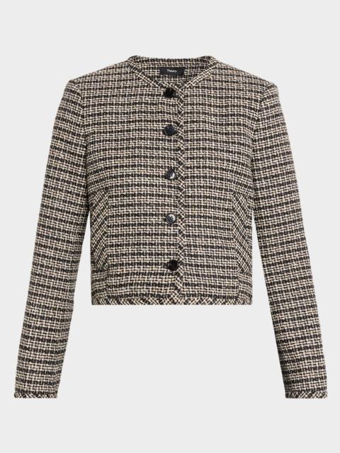 Theory Crewneck Woven Cardigan