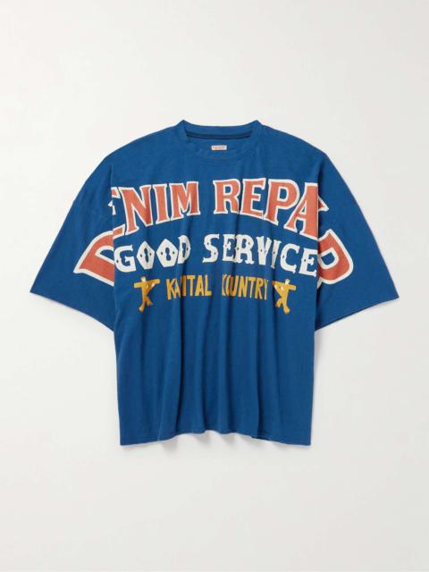 Kapital Denim Repair Oversized Printed Cotton-Jersey T-Shirt