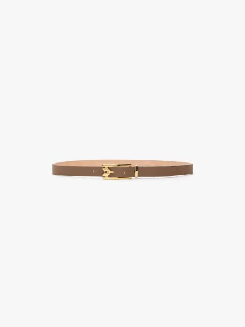 Victoria Beckham Dorian Pin Buckle Belt In Dove Grey Smooth Leather