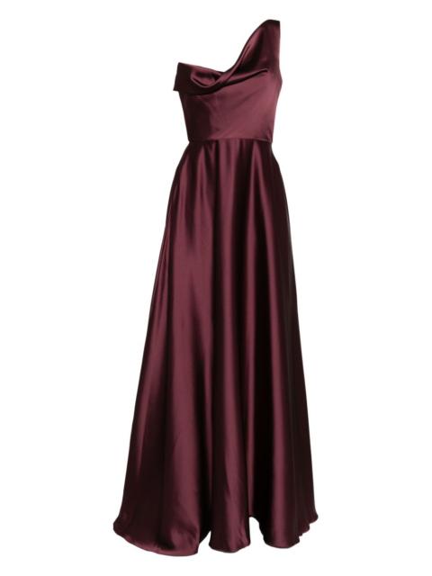 AMSALE one-shoulder draped gown