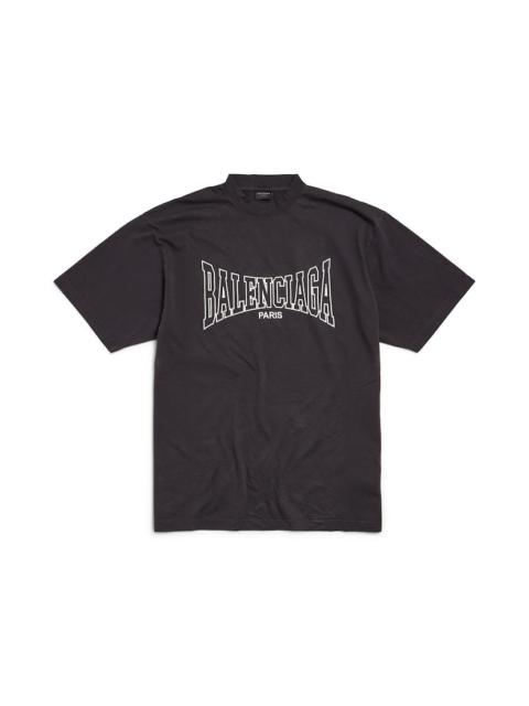 BALENCIAGA Men's Balenciaga Boxing T-shirt Medium Fit in Black Faded