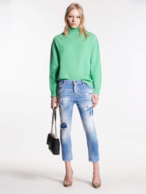 DSQUARED2 LIGHT DAN'S는 JEAN WASH COOL GIRL CROPPED JEANS를 공급했습니다