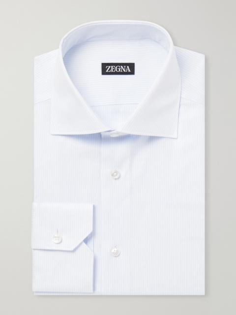 ZEGNA Striped Cotton-Poplin Shirt