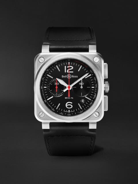 Bell & Ross BR 03 Automatic Chronograph Stainless Steel Watch, Ref. BR0394-BLC-ST/SCA
