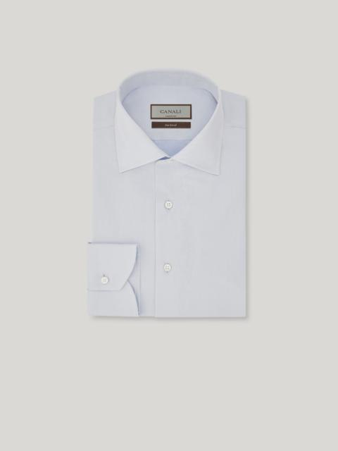 Canali SEA ISLAND LIGHT BLUE COTTON TWILL REGULAR-FIT SHIRT