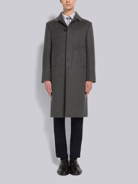 Thom Browne Cashmere Unconstructed Bal Collar Overcoat
