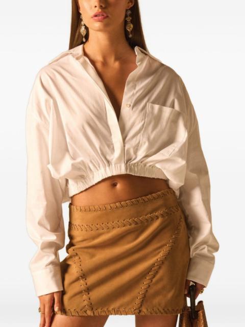JBQ Emery fringe-detail cropped shirt