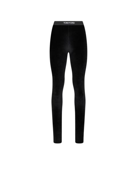 TOM FORD STRETCH LUSTROUS VELOUR SIGNATURE LEGGINGS