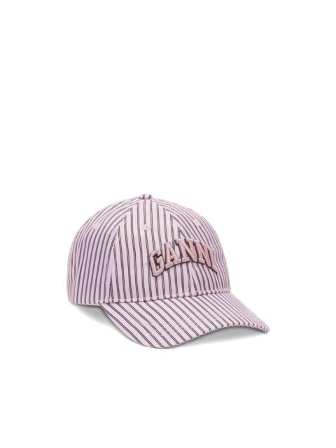 GANNI striped baseball cap