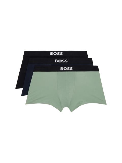 BOSS Three-Pack Multicolor Stretch-Cotton Boxer Briefs