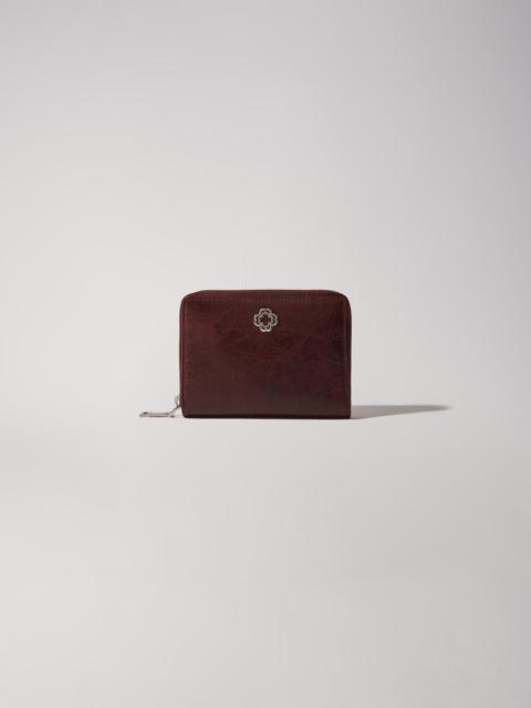 maje Crackled leather wallet