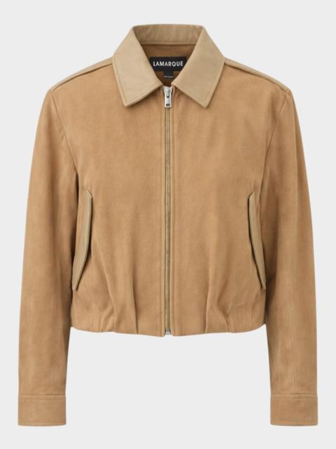 LAMARQUE Robbie Suede Bomber Jacket