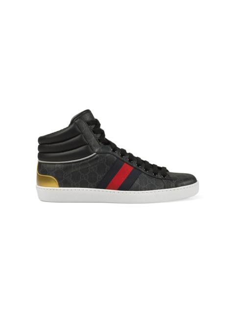 GUCCI 남성 에이스 GG 고 탑 스니커