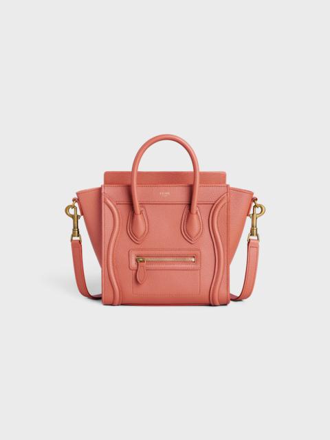 CELINE Nano Luggage bag in drummed calfskin