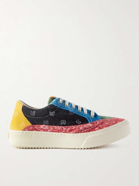 Rhude V2 Colour-Block Bandana-Print Canvas Sneakers