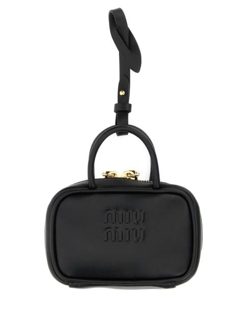 Miu Miu Miu Miu Women Black Leather Beau Keyring Necessaire